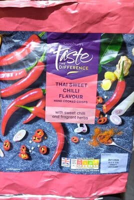 Taste the difference thai sweet chilli hand cooked crisps
