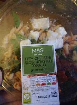 Pasta Bowl Feta & Slow Roasted Tomato with a Tomato & Basil Dressing