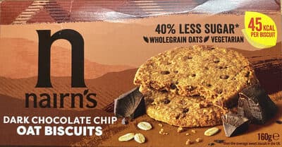 Dark chocolate chip oat biscuits