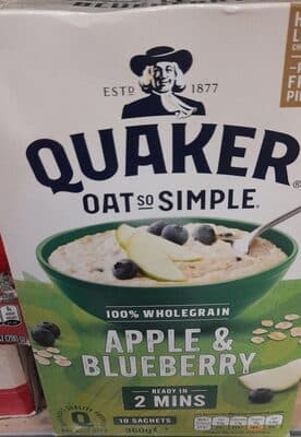 Apple & Blueberry Flavour Microwaveable Oats with Apple & Blueberry Pieces