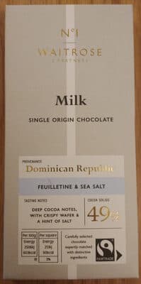 Milk chocolate with feulletine wafer and sea salt