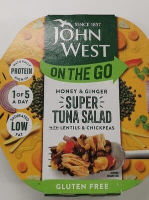 Honey and Ginger Super Tuna Salad with lentils and chickpeas