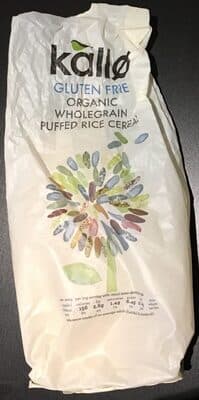 Organic wholegrain puffed rice cereal