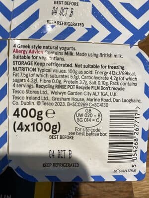 Tesco Greek Style Yogurt