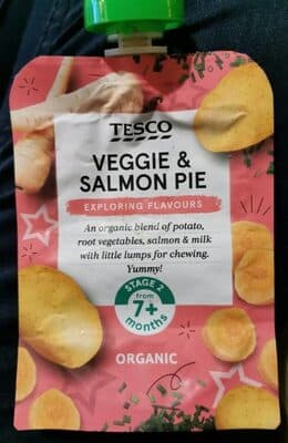 Tesco Veggie & Salmon Pie (7m )