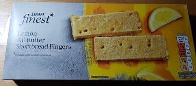 Lemon all butter shortbread fingers