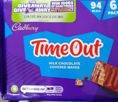 TIME OUT MILK CHOCOLATE COVERED WAFER