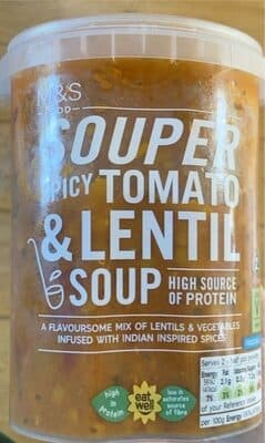 Spicy Tomato & Lentil Souper Soup