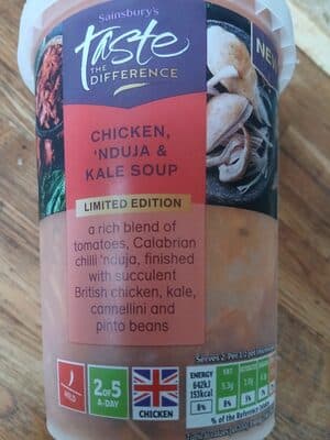 Sainsbury's Taste The Difference Chicken, 'Nduja & Kale Soup