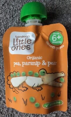 Organic pea, parsnip and pear