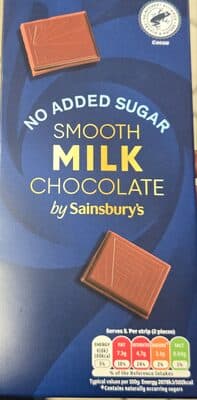 No Added Sugar Smooth Milk Chocolate
