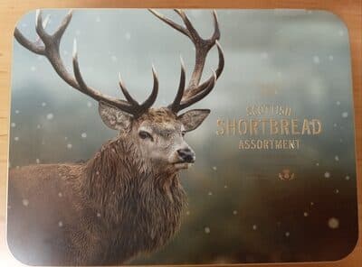 Christmas Gold Stag Shortbread Tim