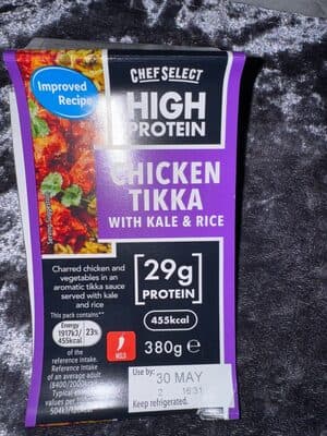 Chef Select High Protein Chicken Tikka With Kale & Rice