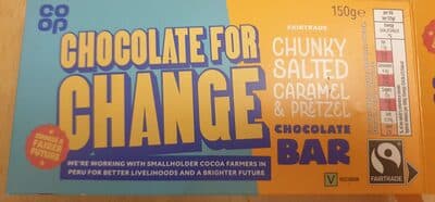 Chocolate For Change Chunky Salted Caramel And Pretzel Chocolate Bar
