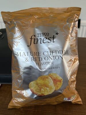 Mature Cheddar & Red Onion Flavour Hand Cooked Crisps
