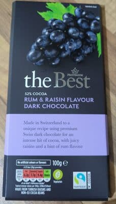 Rum & Raisin Flavour Dark Chocolate