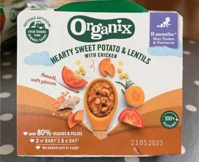 Hearty sweet potato & lentils with chicken