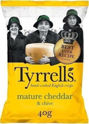 mature cheddar & chive seasoned potato crisps
