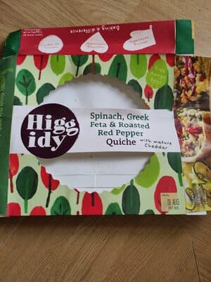 Higgidy Spinach,Feta & Roasted Pepper Quiche 400G