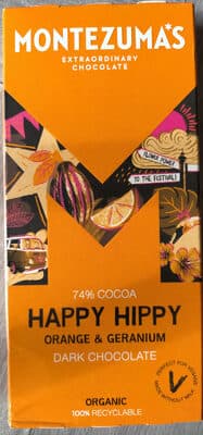 Happy Hippy 74% Cocoa Organic Orange & Geranium Dark Chocolate
